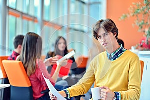 Start Up Team Of Freelancers In The Office Presenting Their Design