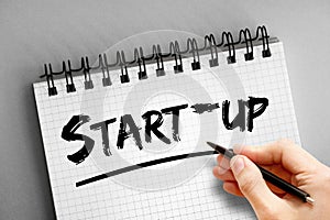 Start-up text, business concept background