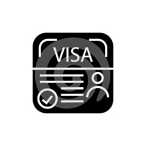 Start up visa vector icon. Temporary residence permit illustration sign.