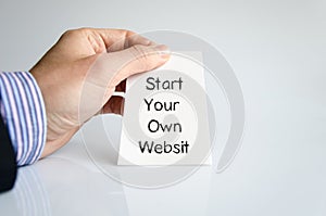 Start your own websit text concept