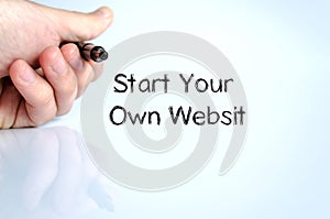 Start your own websit text concept