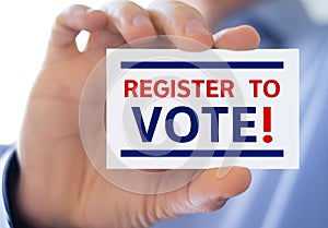 Start your Vote Registration - businesscard message