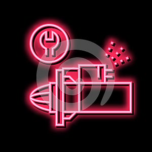 starter repair and replacement neon glow icon illustration