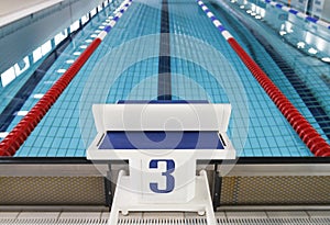 Starting block position number three