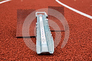 Starting block on the race track