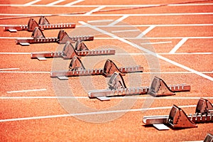 Starting blocks for stadium running sprint tracks