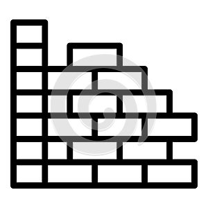 Starting brick wall icon, outline style