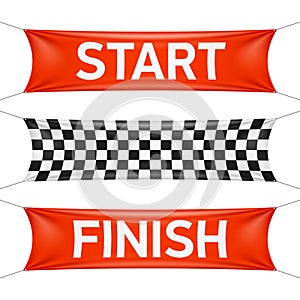 Starting and finishing lines textile banners