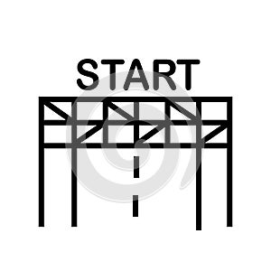 Starting line icon vector isolated on white background, Starting line sign , linear symbol and stroke design elements in outline