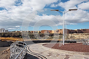 Newly developed promenade connecting the small fishing village Los Abrigos to San Blas, Tenerife, Canary Islands, Spain photo