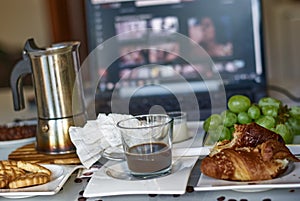 Breakfast with viewing of adult sites and consequent ... photo