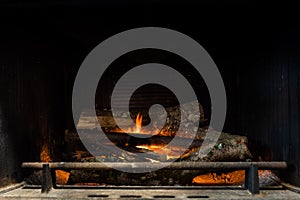 Starting up a fire inside a chimney