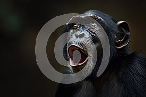 Startled Ape shocked funny. Generate Ai