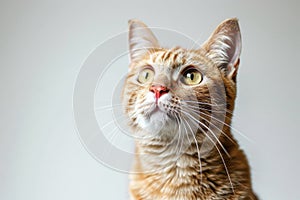 Startled Cat With A Wild Expression, Standing Alone Against A Clear Backdrop