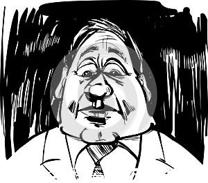 Startled man caricature illustration
