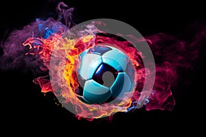 Startling Soccer smoke ball. Generate Ai