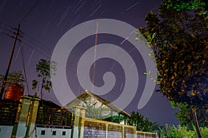 Startrail when the lights go out at night