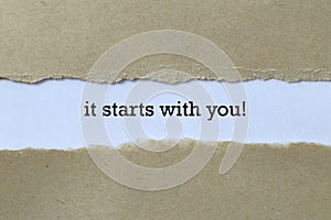 It starts with you! photo