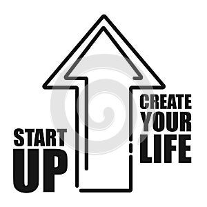 Startup arrow business vector icon. Start up create and progress icon