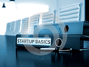 Startup Basics on Binder. Toned Image. 3D.