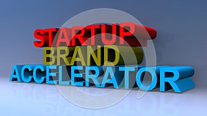 Startup brand accelerator on blue