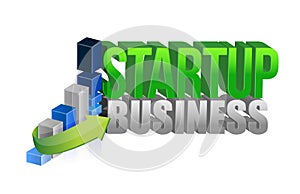 Startup business graph sign
