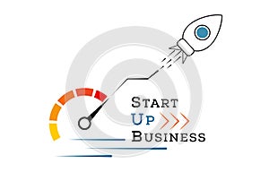 Startup business growth concept. Successful strategy. Rocket launch. Fast project start up and development. Creative idea. Innovat