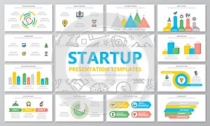 Startup and business multipurpose presentation templates and infographics elements on white background. Use for business