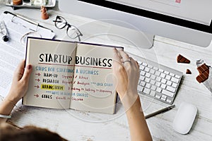 Startup Business Plan Steps Graphic Concept