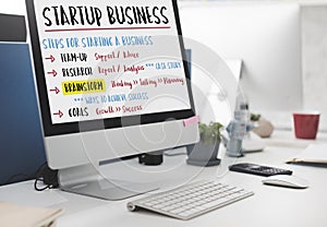 Startup Business Plan Steps Graphic Concept photo