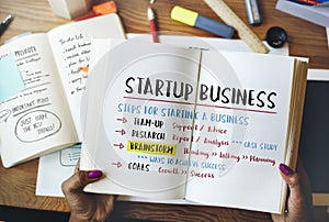 Startup Business Plan Steps Graphic Concept