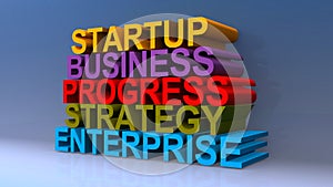 Startup business progress strategy enterprise on blue