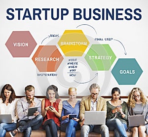 Startup Business Strategy Reserch Concept photo