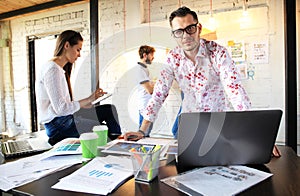 Startup Diversity Teamwork Brainstorming Meeting Concept.Business Team Coworker Global Sharing Economy Laptop Graph