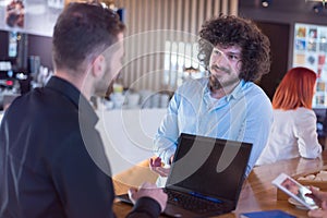 Startup Diversity Teamwork Brainstorming Meeting Concept.Business Team Coworkers Sharing World Economy Report Document Laptop.