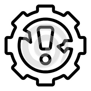 Startup downfall icon outline vector. Project breakdown photo