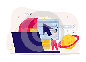 Startup Planet Flat Composition