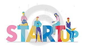 Startup - flat design style colorful illustration