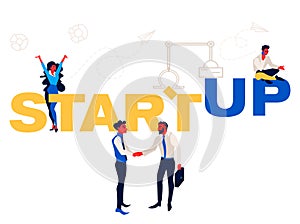 Startup - flat design style colorful illustration on white background.