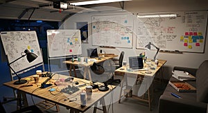 Startup garage workspace for software developers