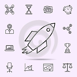 startup launch icon. Universal set of web mix for website design and development, app development