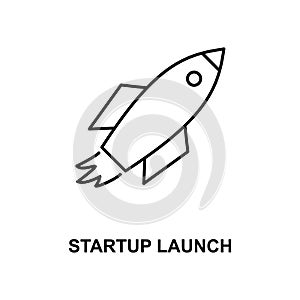 startup launch line icon