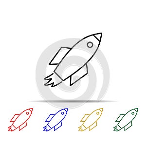 startup launch multi color style icon. Simple thin line, outline vector of web icons for ui and ux, website or mobile application