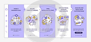 Startup launch process steps onboarding vector template