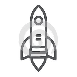 Startup line icon, business and strategy, rocket launch sign, vector graphics, a linear pattern on a white background