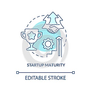 Startup maturity blue concept icon