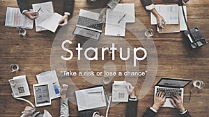 Startup New Business Launch Aspirations Strategy Concept