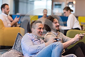 Startup Office Workers Playing computer games