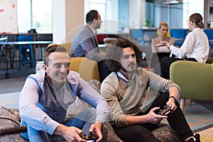 Startup Office Workers Playing computer games