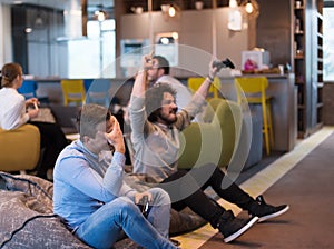 Startup Office Workers Playing computer games